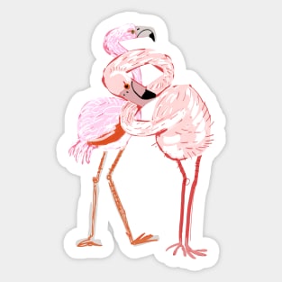 A flamingo never changes his Pink Sticker